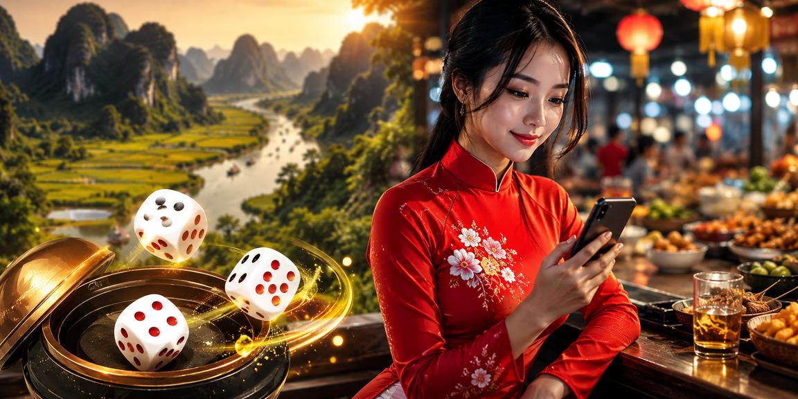 Trò chơi tài xỉu với xúc xắc tại khung cảnh Ninh Bình đặc trưng